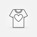 T-shirt with heart line icon. Vector Volunteering tshirt sign