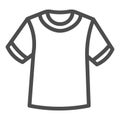 T-shirt line icon, Summer clothes concept, unisex shirt sign on white background, casual t-shirt icon in outline style