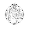 T-shirt map badge of Irving, Texas