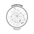 T-shirt map badge of Lexington, Kentucky