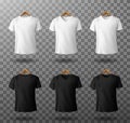 T-shirt mockup black and white male t shirts set Royalty Free Stock Photo