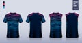 T-shirt mockup or sport shirt template design for soccer jersey or football kit. Tank top for basketball jersey, running singlet.