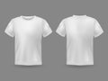 T-shirt mockup. White 3d blank t-shirt front and back views realistic sports clothing uniform. Female and male clothes Royalty Free Stock Photo