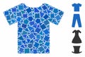 T-shirt Mosaic Icon of Uneven Parts