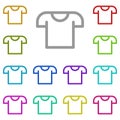 T-shirt multi color icon. Simple thin line, outline vector of laundry icons for ui and ux, website or mobile application Royalty Free Stock Photo