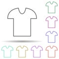 T-shirt multi color icon. Simple thin line, outline vector of school icons for ui and ux, website or mobile application Royalty Free Stock Photo