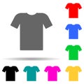 T-shirt multi color style icon. Simple thin line, outline vector of web icons for ui and ux, website or mobile application Royalty Free Stock Photo