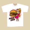 T-shirt Print Design Burger Queen