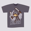 T-shirt Print Design Superhero Ninja Boy
