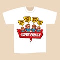 T-shirt Print Design Superheroes Family