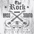 T-shirt Printing design, typography graphics, The Rock full bass sound vector illustration with grunge crossed guitars hand drawn