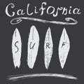 T-shirt Printing design, typography graphics Summer vector illustration Badge Applique Label California surf sign