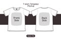 T-shirt printing template mockup vector set front and back side view