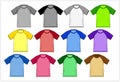 T Shirt Raglan Colorful 02, Vector