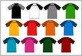 T Shirt Raglan Template Colorful, Vector Image