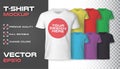 T-shirt realistic template vector