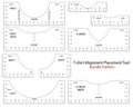 T shirt Ruler Vector Mega Bundle. T-shirt Alignment Placement Tool Adult, V-Neck, Youth - front, back, left and right Royalty Free Stock Photo