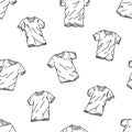 T-shirt Seamless Pattern vector polo Doodle wallpaper background isolated white Royalty Free Stock Photo