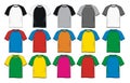 T-shirt short sleeve raglan Colorful Royalty Free Stock Photo
