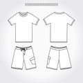 T-shirt & shorts active sport line template