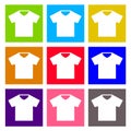 T-shirt sign icon. Clothes symbol. Round colourful