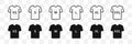 T-Shirt size icon set. Clothing size label tags. Vector illustration