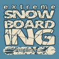 T-shirt snowboarding, extreme sports, athletics Typography