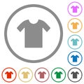 T-shirt solid flat icons with outlines