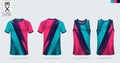 T-shirt sport mockup template design for soccer jersey, football kit. Tank top for basketball jersey and running singlet.Vector.