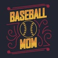 T-shirt on the sports theme. Baseball Mom.