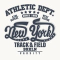 T-shirt stamp graphic. Sport wear typography emblem