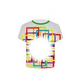 T Shirt Template with colorful pattern graphic Royalty Free Stock Photo