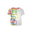 T Shirt Template with colorful pattern graphic Royalty Free Stock Photo