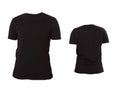 T-shirt template. Front and back view. Mock up isolated on white background. Blank Shirt. Black Big and Small Shirts Set Royalty Free Stock Photo