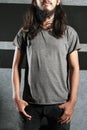 T-shirt template, grey color