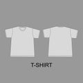 T-shirt Template. Regular fit Short sleeve T-shirt technical Sketch fashion Flat Template With Round neckline. Vector illustration
