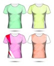 T-shirt templates abstract geometric collection of different colors polygonal mosaic Royalty Free Stock Photo