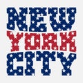 T shirt typography New York blue red star Royalty Free Stock Photo