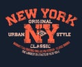 T-shirt typography print New York urban theme serigraphy stencil cool design classic vintage template