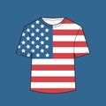 T-shirt with united states flag american independence day shirts celebration 4th of july concept Royalty Free Stock Photo