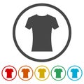 T-shirt vector icon, Vector Blank Tshirt Icon Symbol, 6 Colors Included