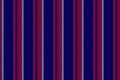 T-shirt vertical fabric vector, fashioned texture background lines. Geometric seamless textile stripe pattern in indigo and red