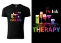 T-shirt Design with Colorful Drink Glasses