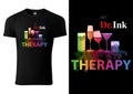 T-shirt Design with Colorful Drink Glasses Royalty Free Stock Photo