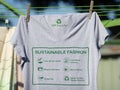 T shirt on washing line with sustainable fashion icons