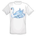 T-shirt with watercolor handpainted swan