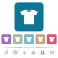 T-shirt flat icons on color rounded square backgrounds Royalty Free Stock Photo