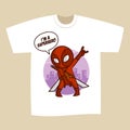 T-shirt White Print Design Superhero Ninja