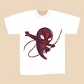 T-shirt White Print Design Superhero Spider