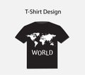 T-shirt in world map theme vector illustration Royalty Free Stock Photo